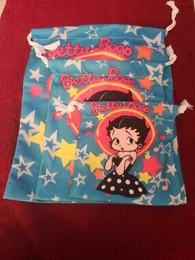 Betty boop Set of 3 drawstring bags S,M,L cloth